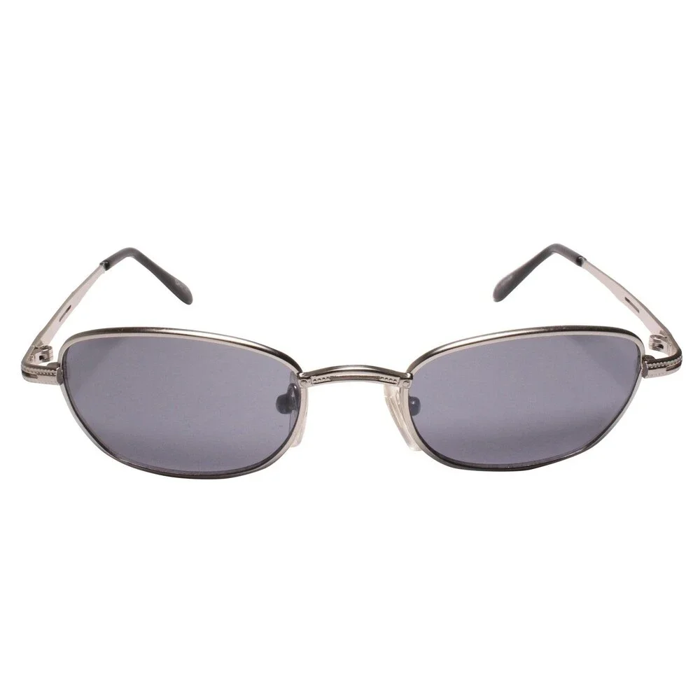 Deadstock 90s Vintage Eclectic Hippie Old School Silver Rectangle Sunglasses